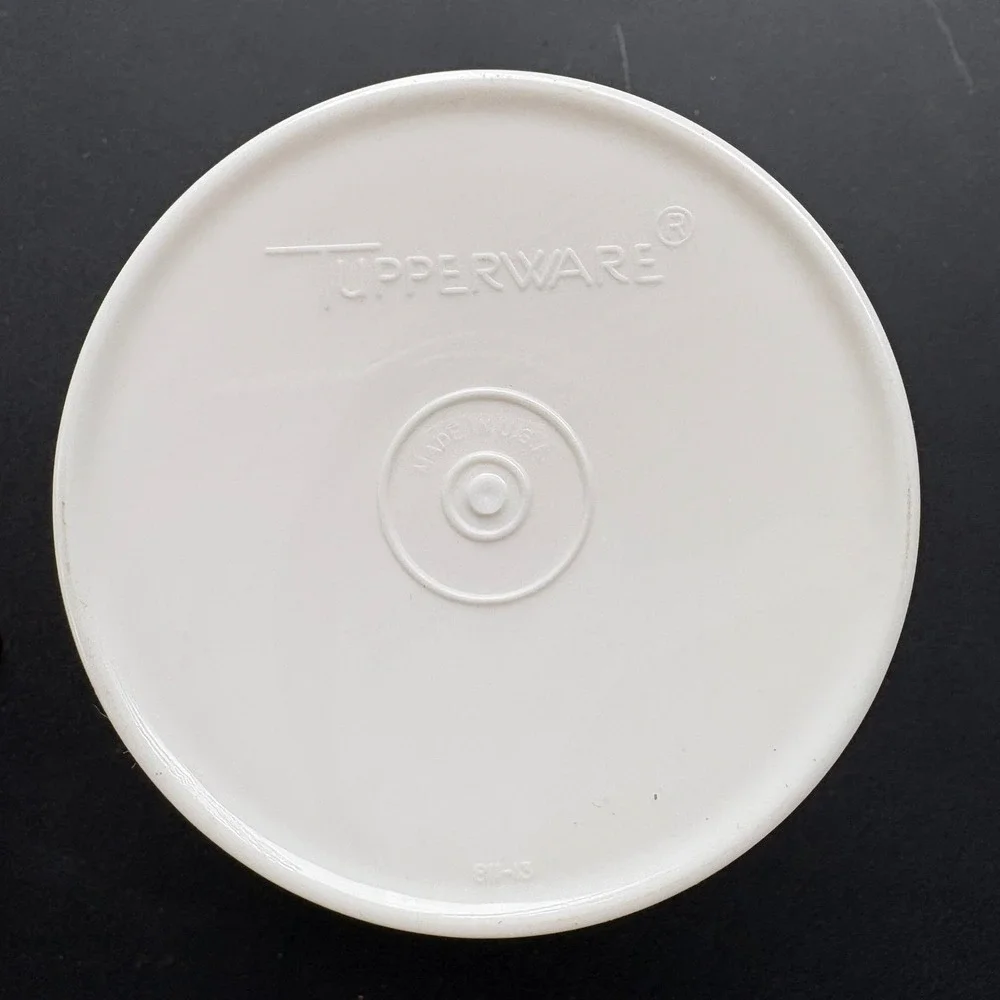 Tupperware Servalier Canister White Silver Snowflake Vintage 811-13 Sunburst Lid
